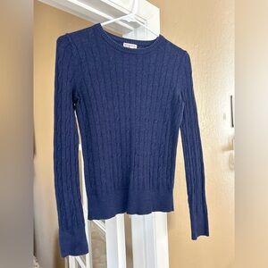 Navy blue cable net sweater